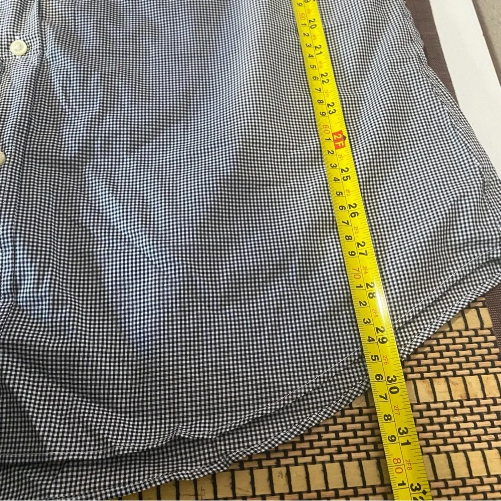 Ralph Lauren Men’s XL Slim Fit Dress Shirt Black White Check‎ Long Sleeve Cotton